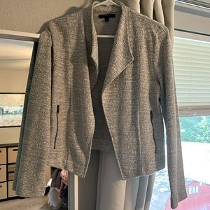 Cropped light grey open blazer / bomber style - Banana Republic